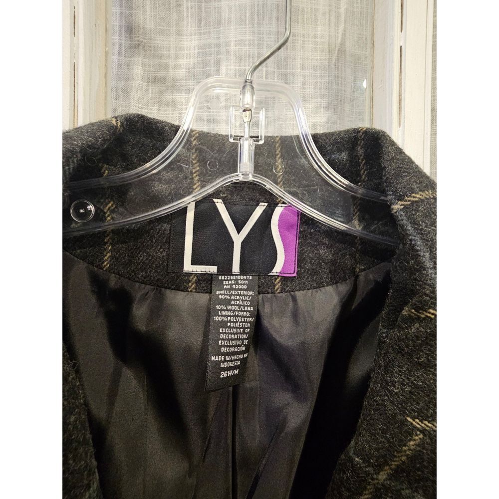 LYS Wool Blend Plaid Blazer‎ Style Coat  Women's Size 26 - Picture 4 of 7